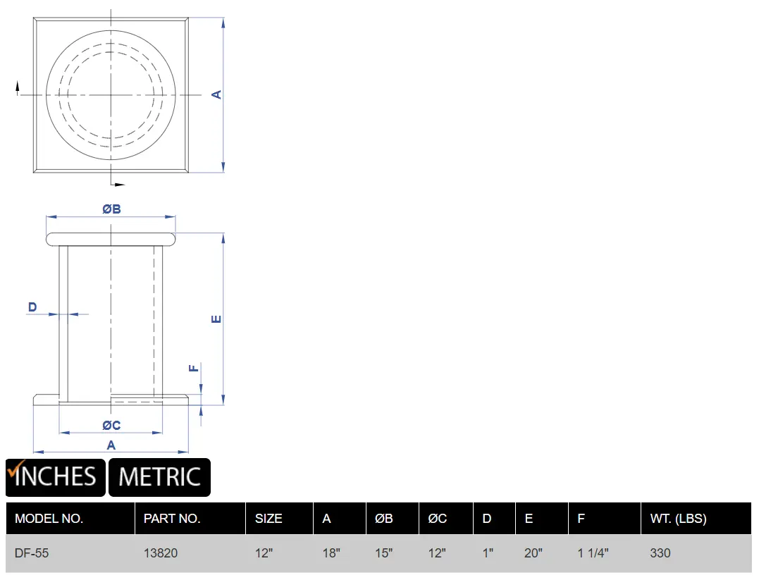 DF-55 Fabricated Steel Single Bitt product specifications