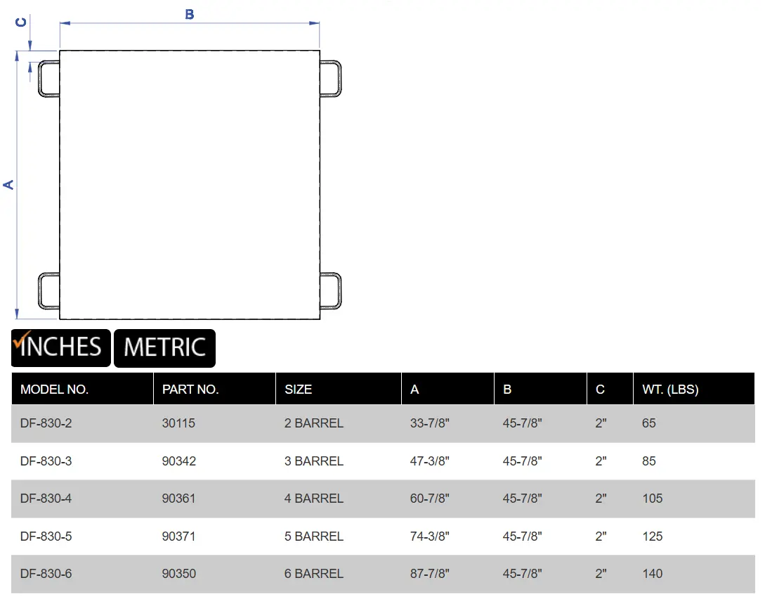 DF-830 Drip Pan Cover product specifications