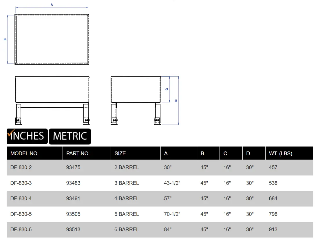DF-830 Drip Pan product specifications
